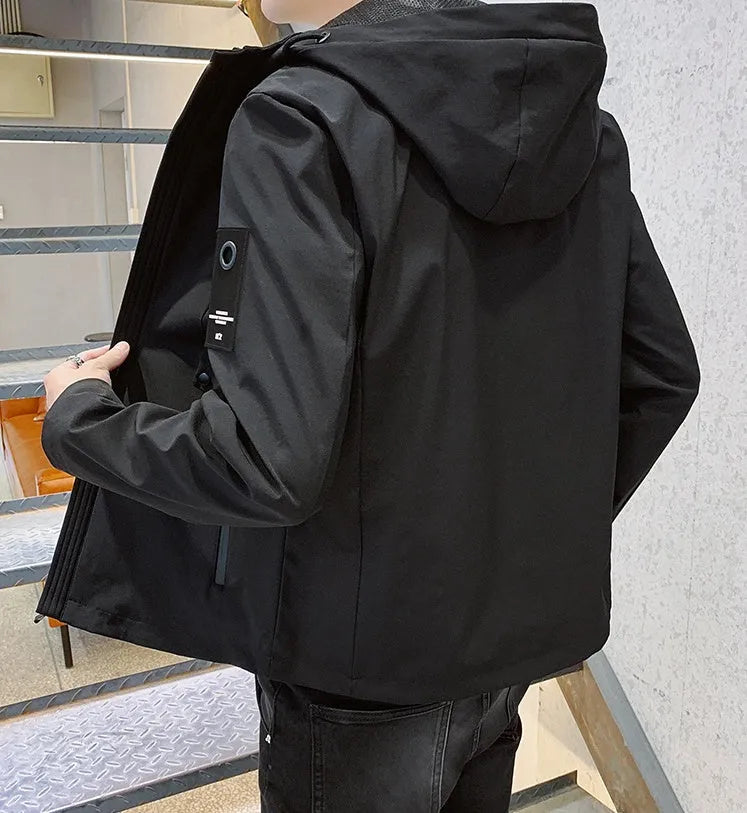 Men's jacket in chemical fibre blend, available in Black, Green, Grey colours