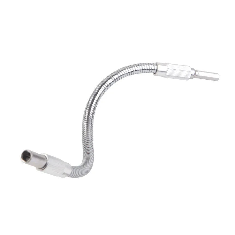 Silver metal flexible shaft with 6.35mm shank for cordless drill grinding and polishing attachments