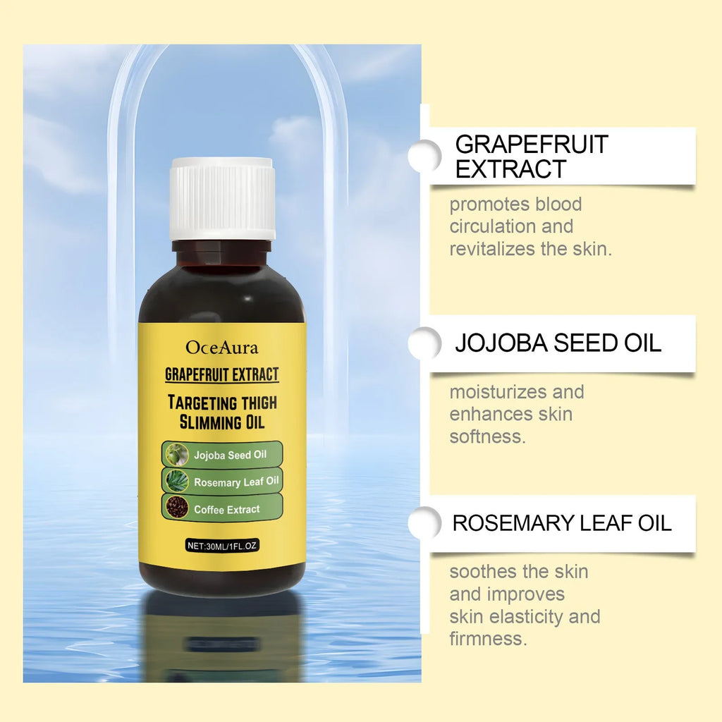 30ml bottle of body treatment oil with grapefruit extract for skin nourishment