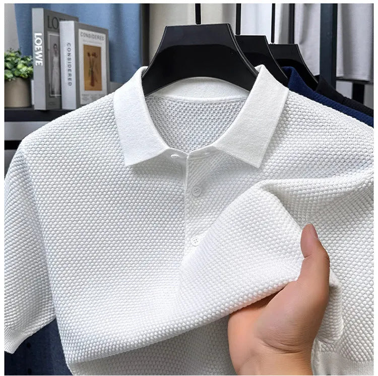 Men's loose fit short sleeve cotton sweater in multiple colours with pullover design