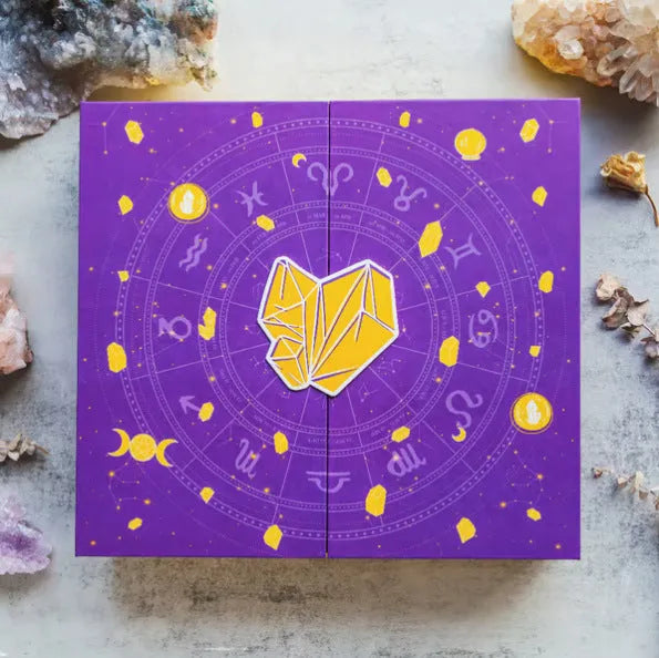 Halloween gift box with crystal and glitter decoration measuring 33.5cm wide