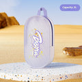 Orange and purple EVA waterproof storage bags showing 3 litre and 7 litre sizes for swimming gear.
