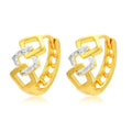 Gold geometric hollow out alloy earrings with ear clip fastening