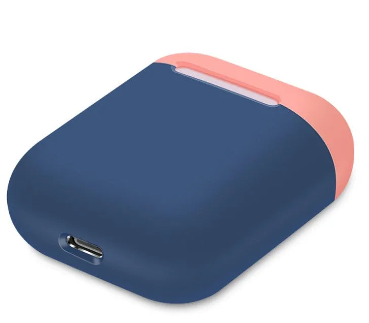Silicone protective case for Apple AirPods charging box in split design with multiple colour options
