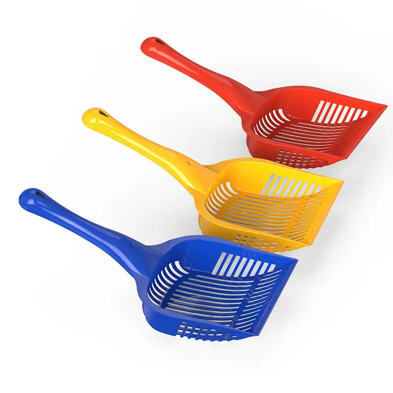 PP plastic cat litter scoop in red, yellow, or blue colours, small or medium size options