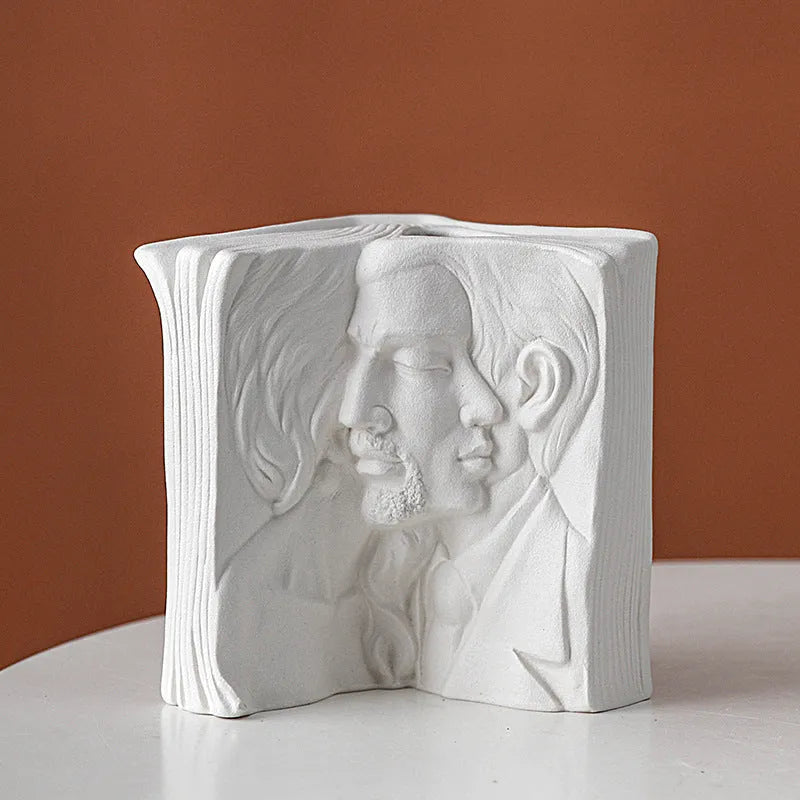 Ceramic book stand with glazed surface in modern simplicity style, four design options available