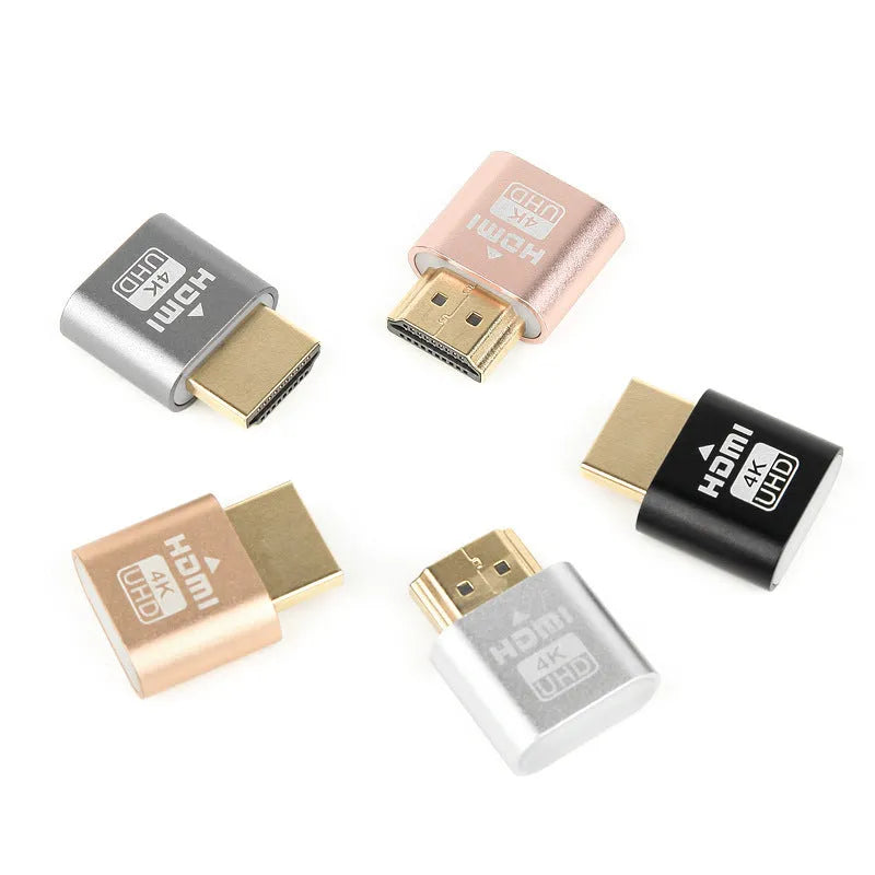 HDMI graphics card dummy load plug virtual display device in gold finish