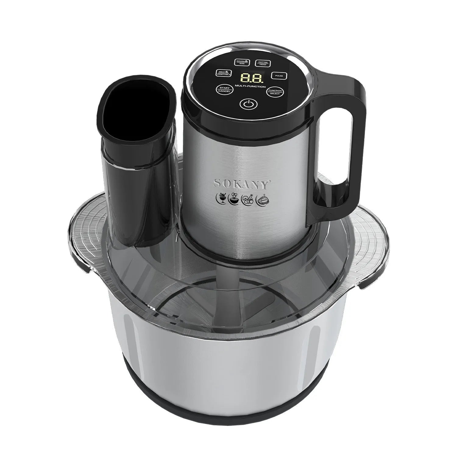 Stainless steel meat grinder with vegetable cutting functions, 5L capacity, model 06036 colour