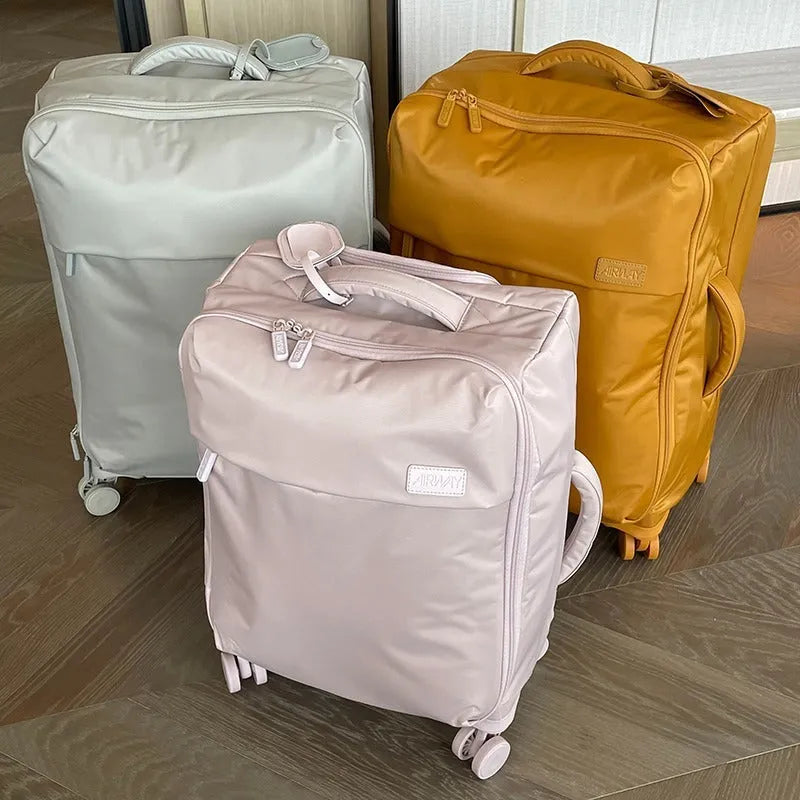 Waterproof oxford cloth luggage suitcase with universal wheels in bluestone green colour