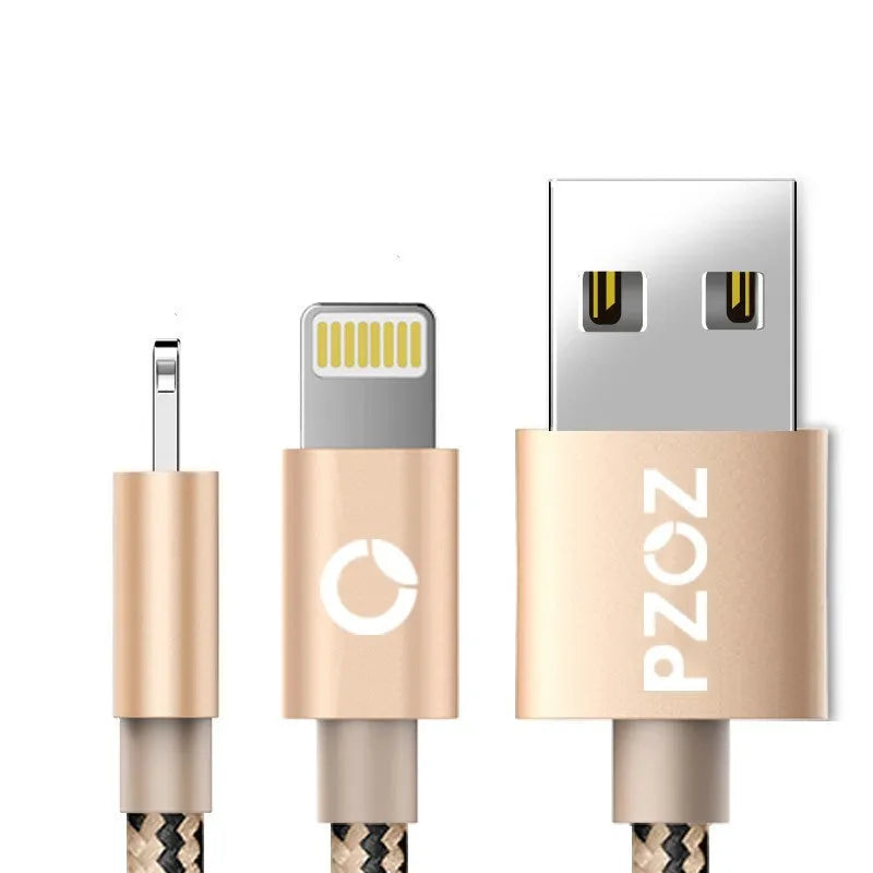 MFI certified Apple Lightning charging cable in grey or silver, 1 metre length
