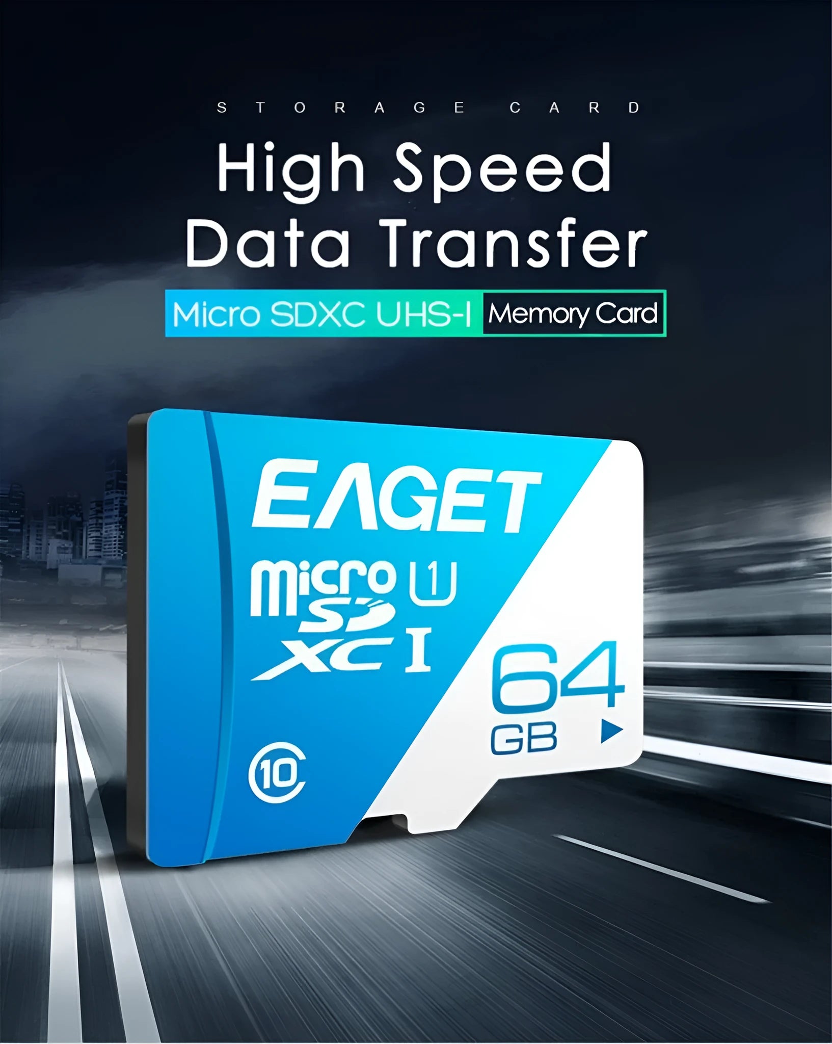 EAGET T1 Micro SD Card 64GB Class10 UHS-I memory card for smartphone and camera