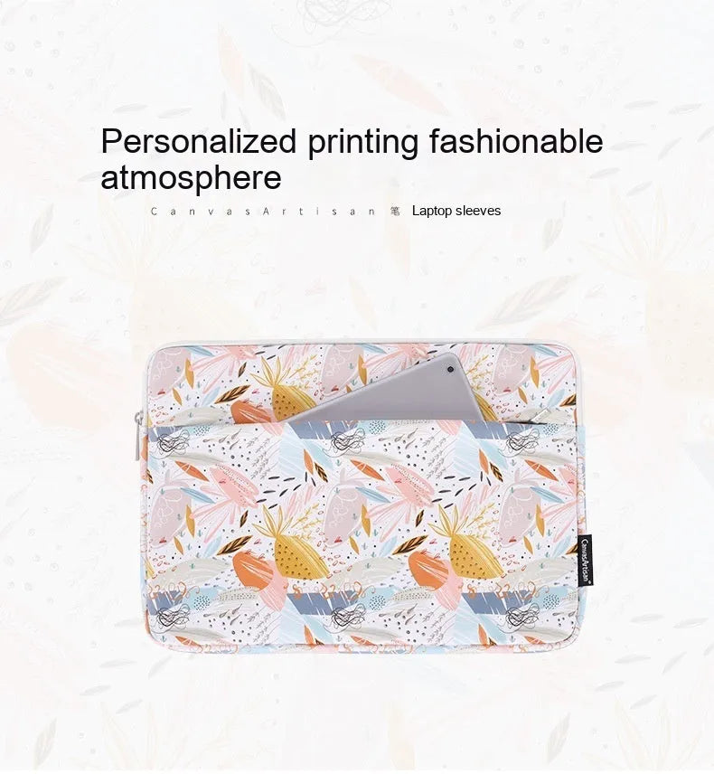 White 14 inch waterproof laptop inner bag with PU leather construction