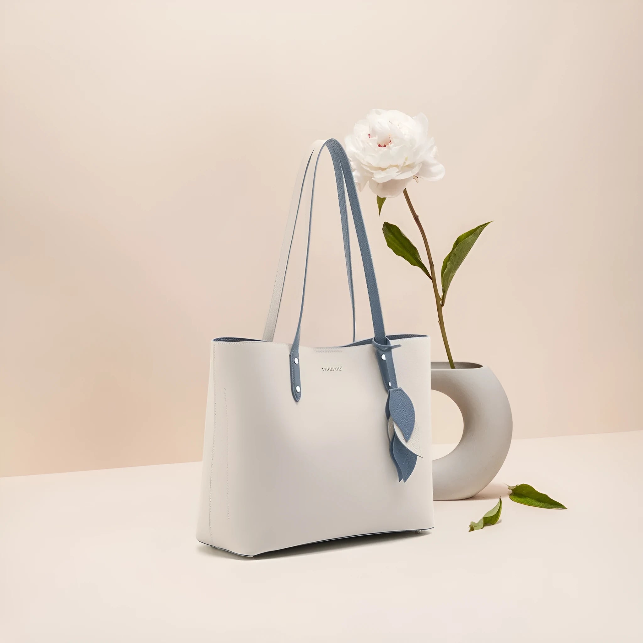 Urban simplicity women's large capacity leather handbag in apricot, shell shape, soft handle, 28x35x13cm