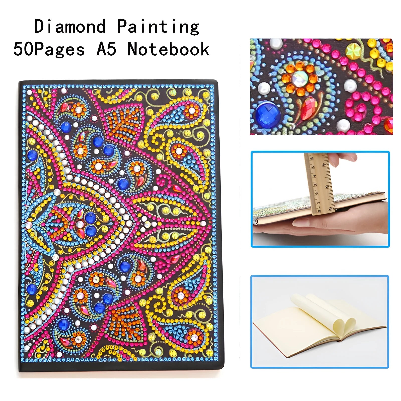A5 5d diamond notebook for diary, card making, and scrapbooking, 15x21cm