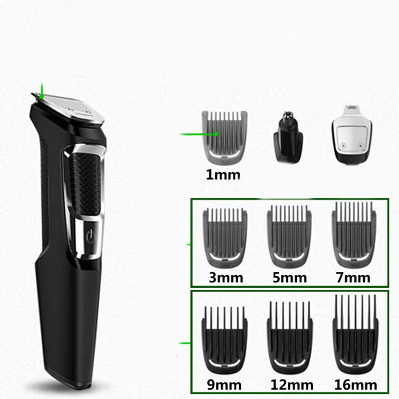 Standard colour multifunctional nose and beard hair clippers with cleaning brush