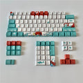 Coral Sea themed PBT keycaps with five-sided sublimation printing and oversized custom buttons for mechanical keyboards