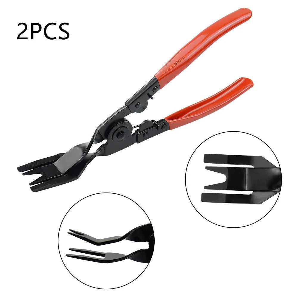 Red handle automotive clip driver nailing tool for GM vehicle door panel work