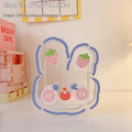 Square transparent acrylic storage box with cute cartoon design options for stationery organisation