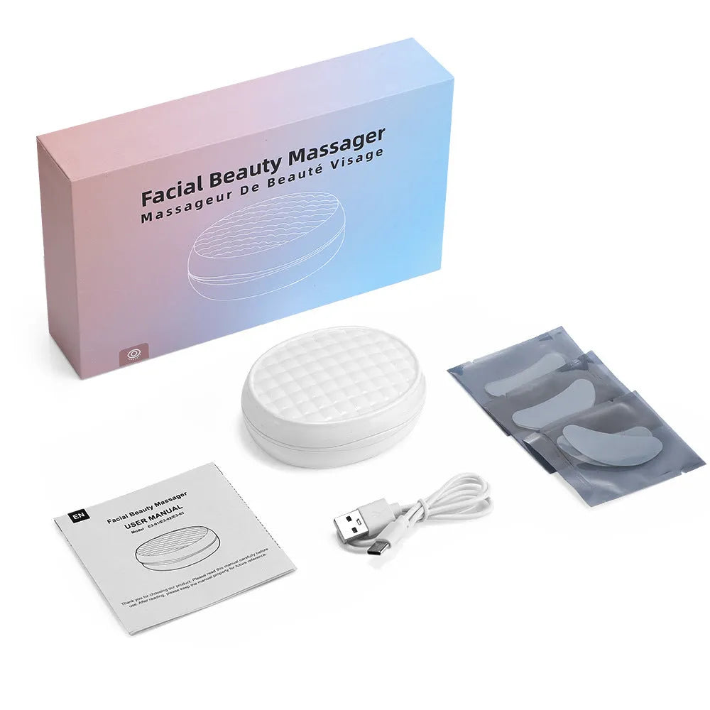 White red light EMS wireless facial massager for eye area and dark circles treatment