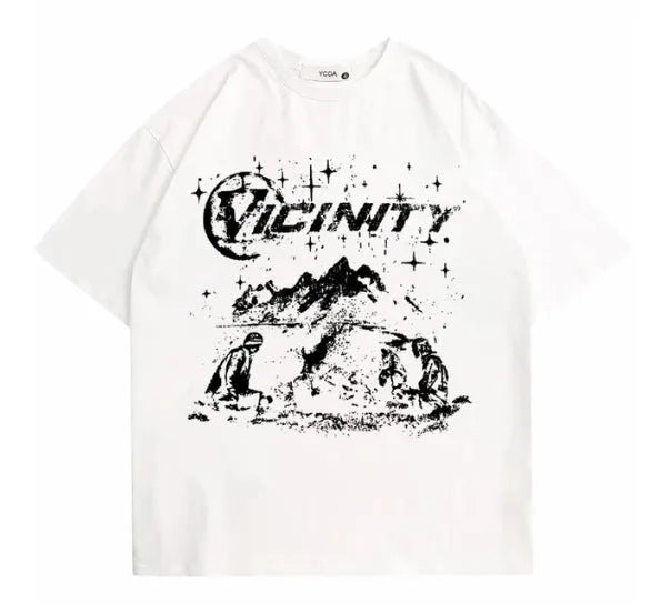 Men's retro hip hop graphic print T-shirt in polyester fabric available in multiple sizes