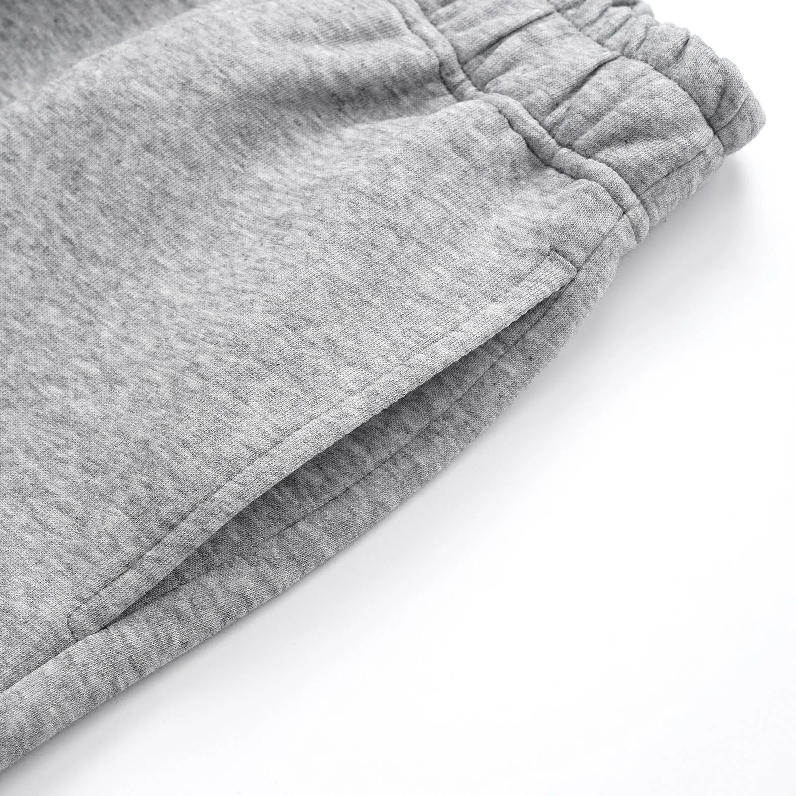 Men's solid colour cotton straight-leg casual pants in loose wide-leg fit, shown in grey.