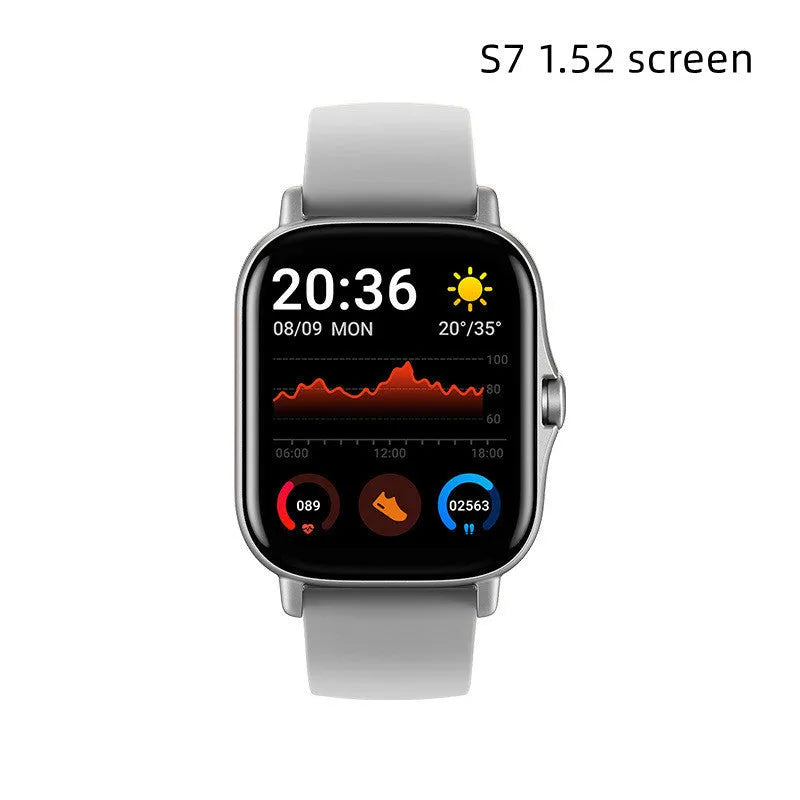 GT20 black smart watch with 1.75-inch touch screen on a silicone wrist band.