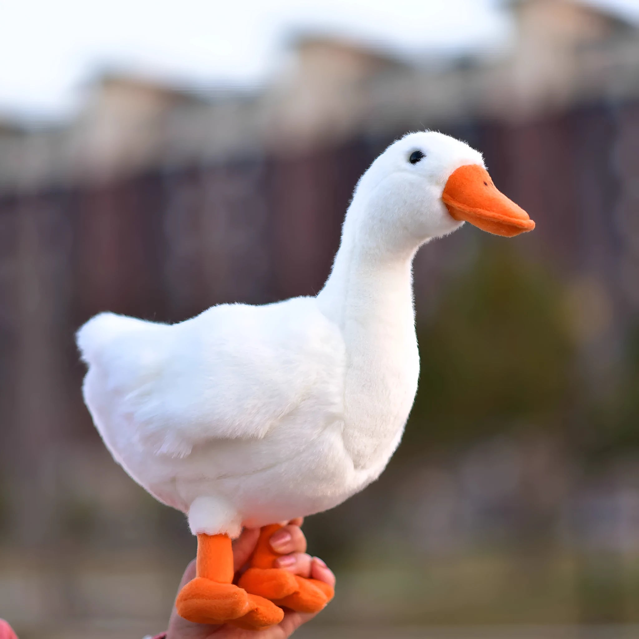 Simulation big white geese plush toy doll 33cm soft plush white colour