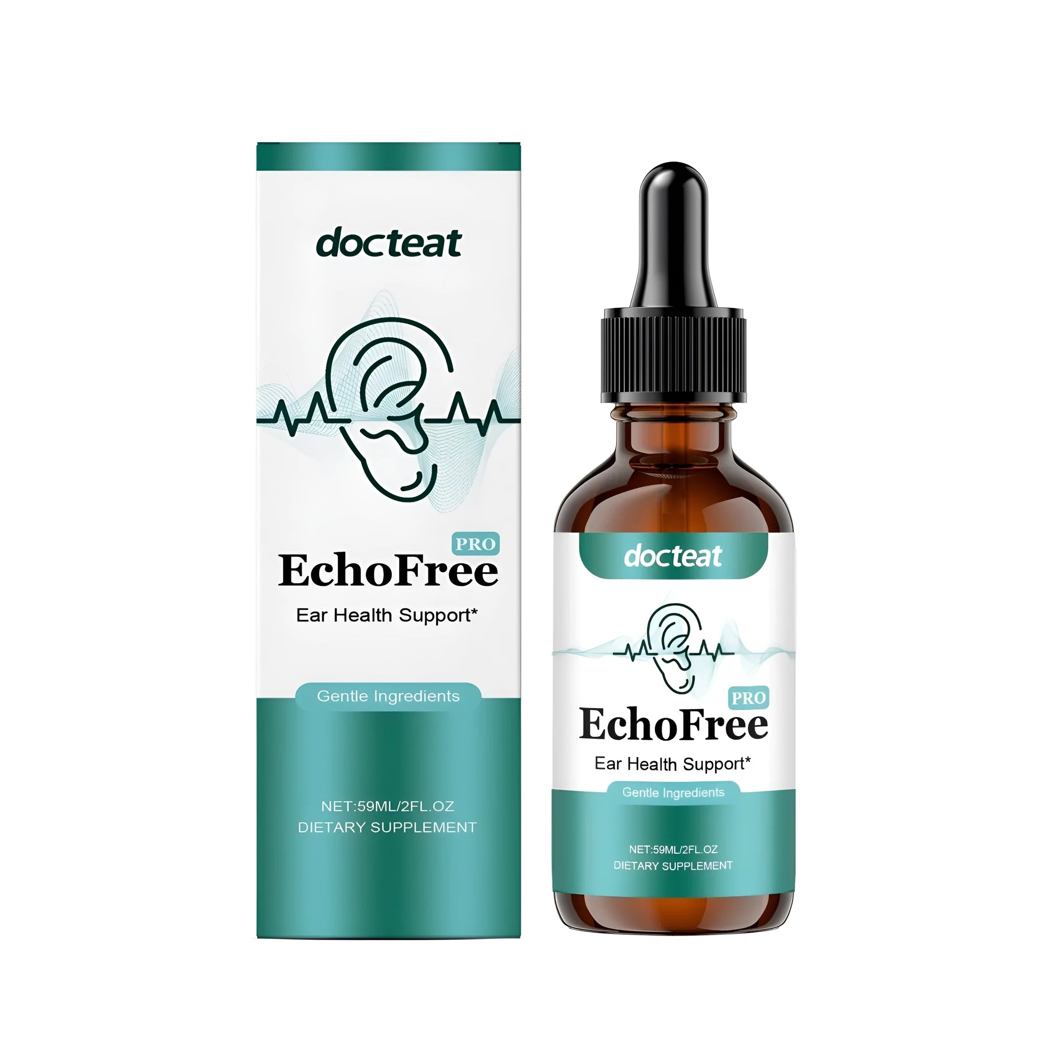 60ml bottle of tinnitus relief herbal ear drops with traditional Chinese medicine and mint extract formula.