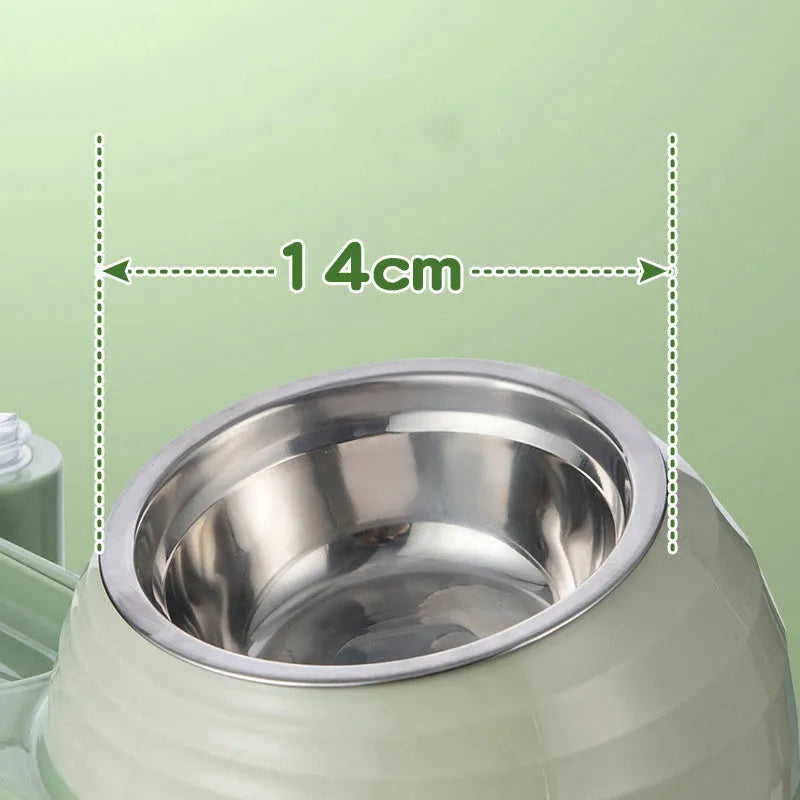 Elevated cat food bowl with automatic water dispenser in three colour options