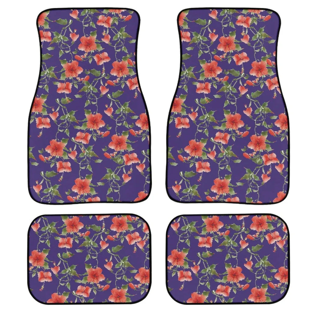 Black printed rubber car floor mats, a four-piece set with a 20mm thick waterproof lining.