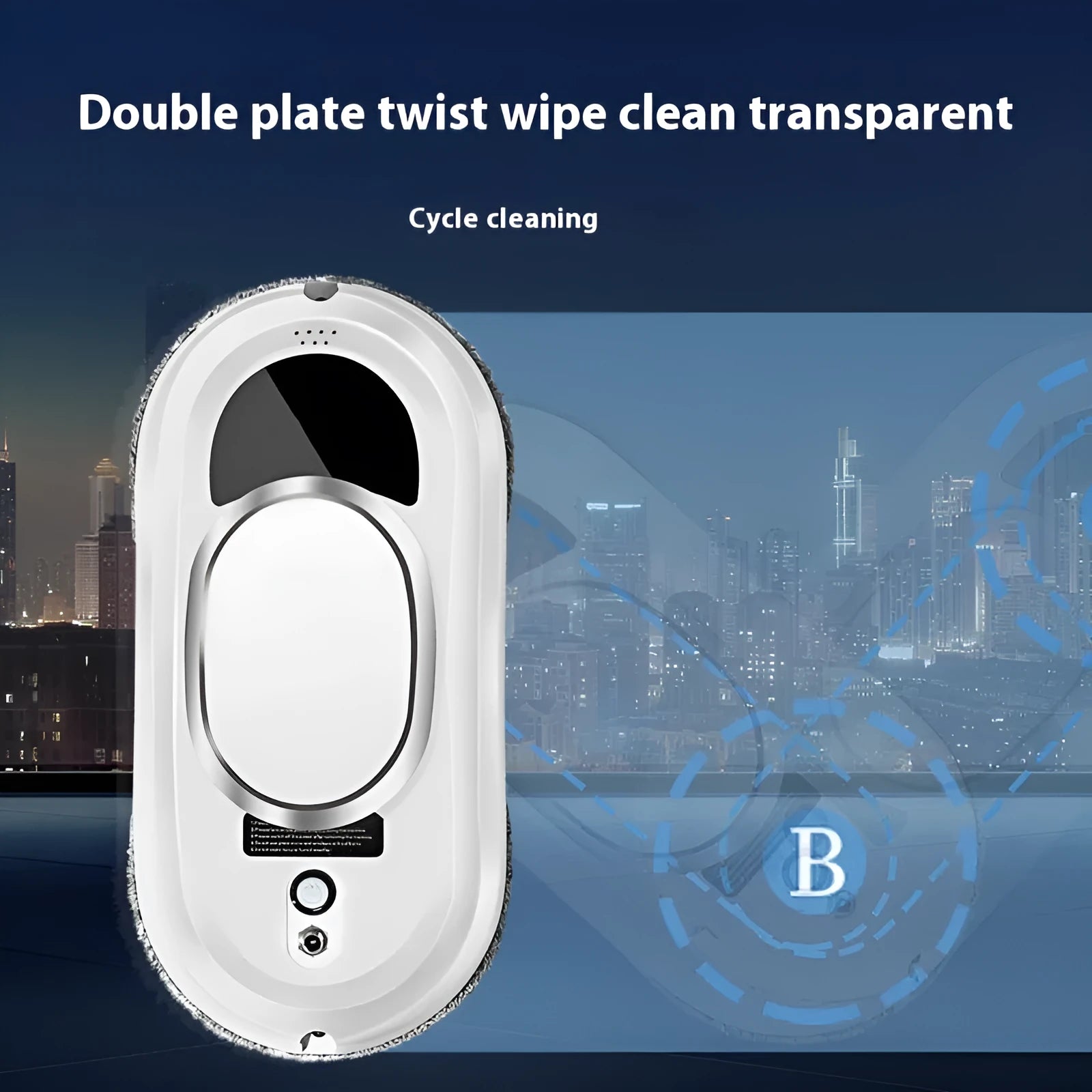 White full-automatic high altitude cleaning machine with remote control and cleaning accessories on a table