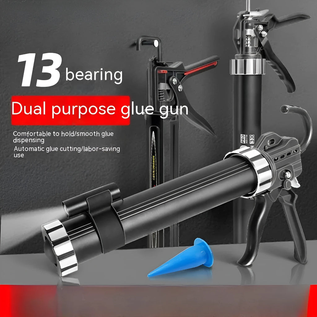 Aluminium alloy professional glue gun for silicone sealant and structural adhesive with automatic breaking function