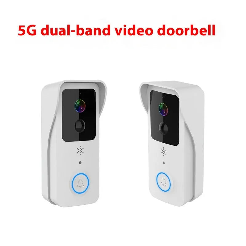 Black and white waterproof smart visual doorbell with camera for remote intercom