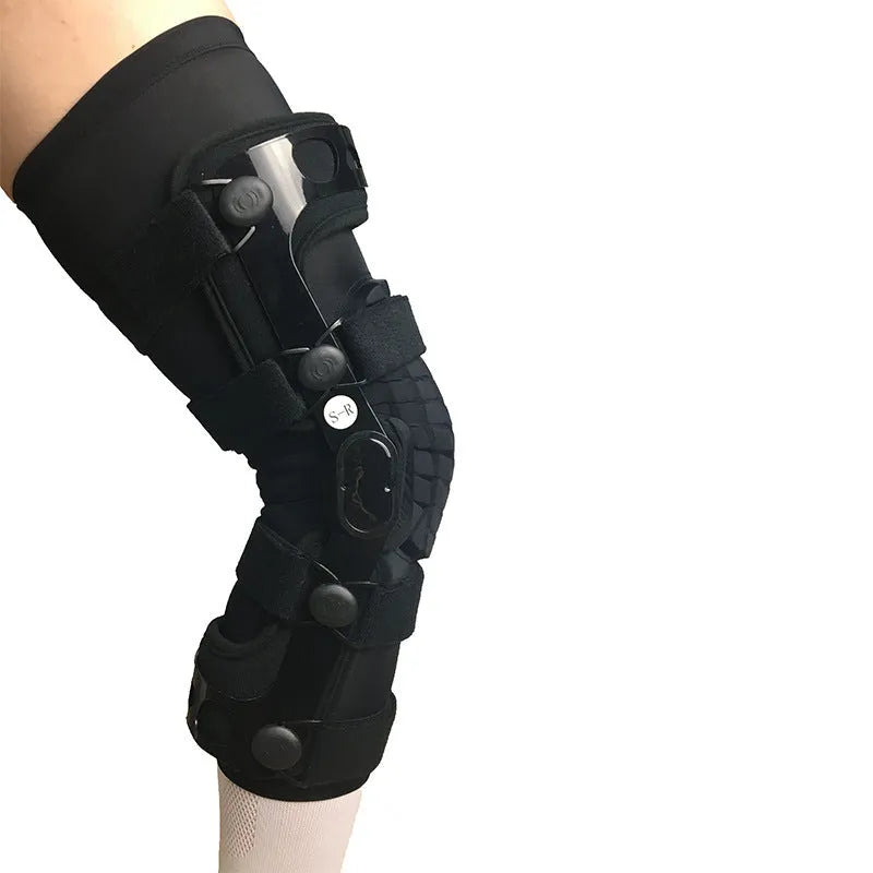 Black anterior ligament knee support sleeve shown in multiple sizes for left and right legs.
