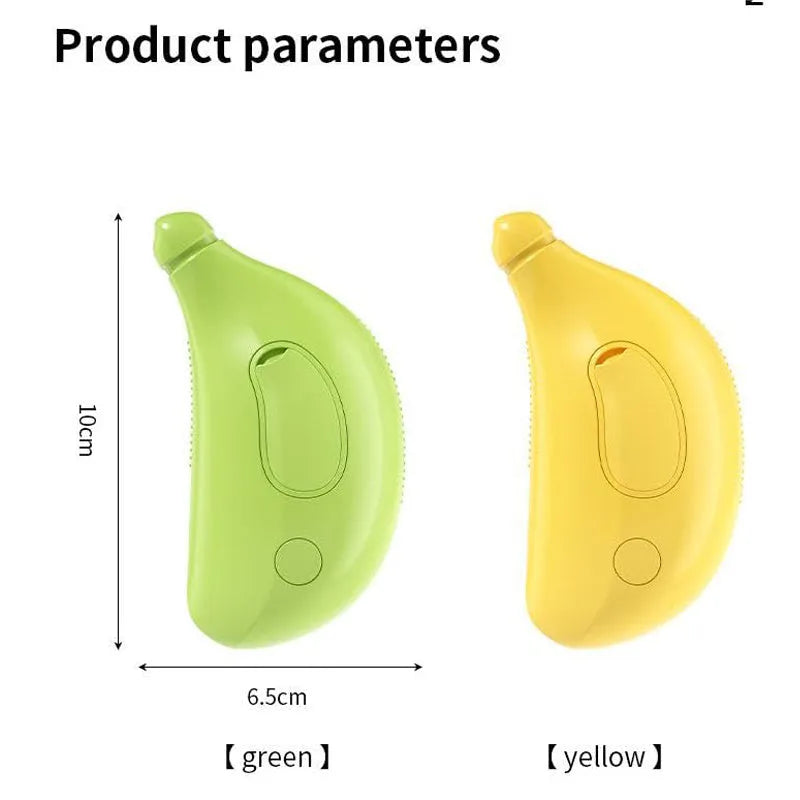 Green rechargeable 3-in-1 cat steam brush with silicone teeth for detangling, massage and steam cleaning