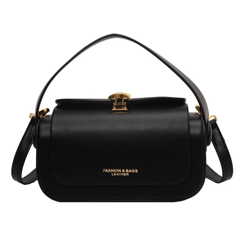 Women's personalised shoulder messenger bag in PU leather with letter monogram print