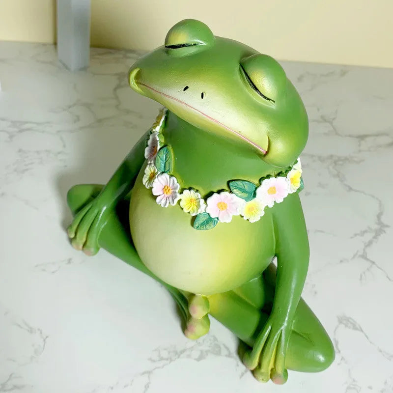 European style magic yoga frog decoration in RDW123 colour, a plastic and resin micro landscape ornament.