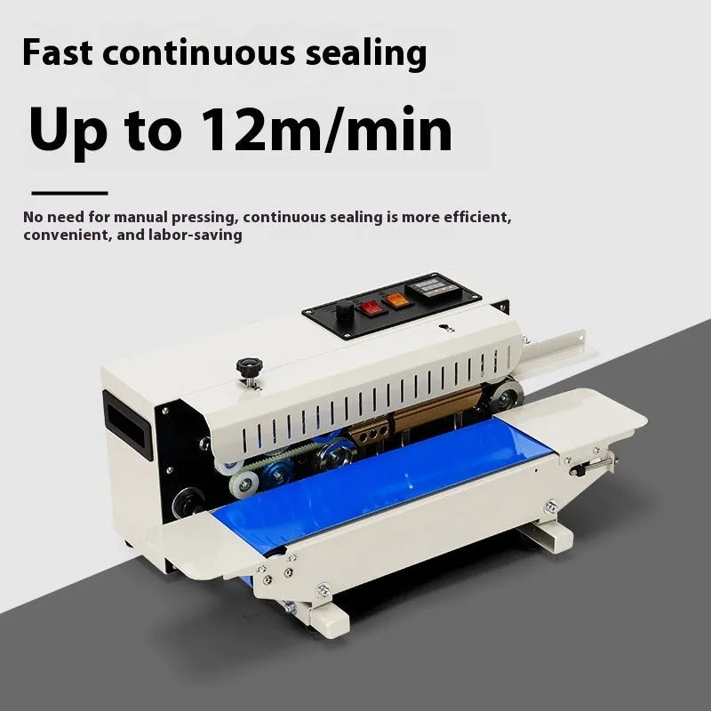 Small portable steel hand-operated sealing machine with a date print mechanism