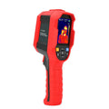 UTi series handheld infrared thermal imager with LCD screen showing a thermal image of an electrical panel.