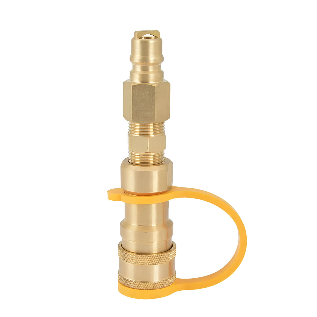 Brass gas propane conversion charging connector with 3/8 inch American standard thread
