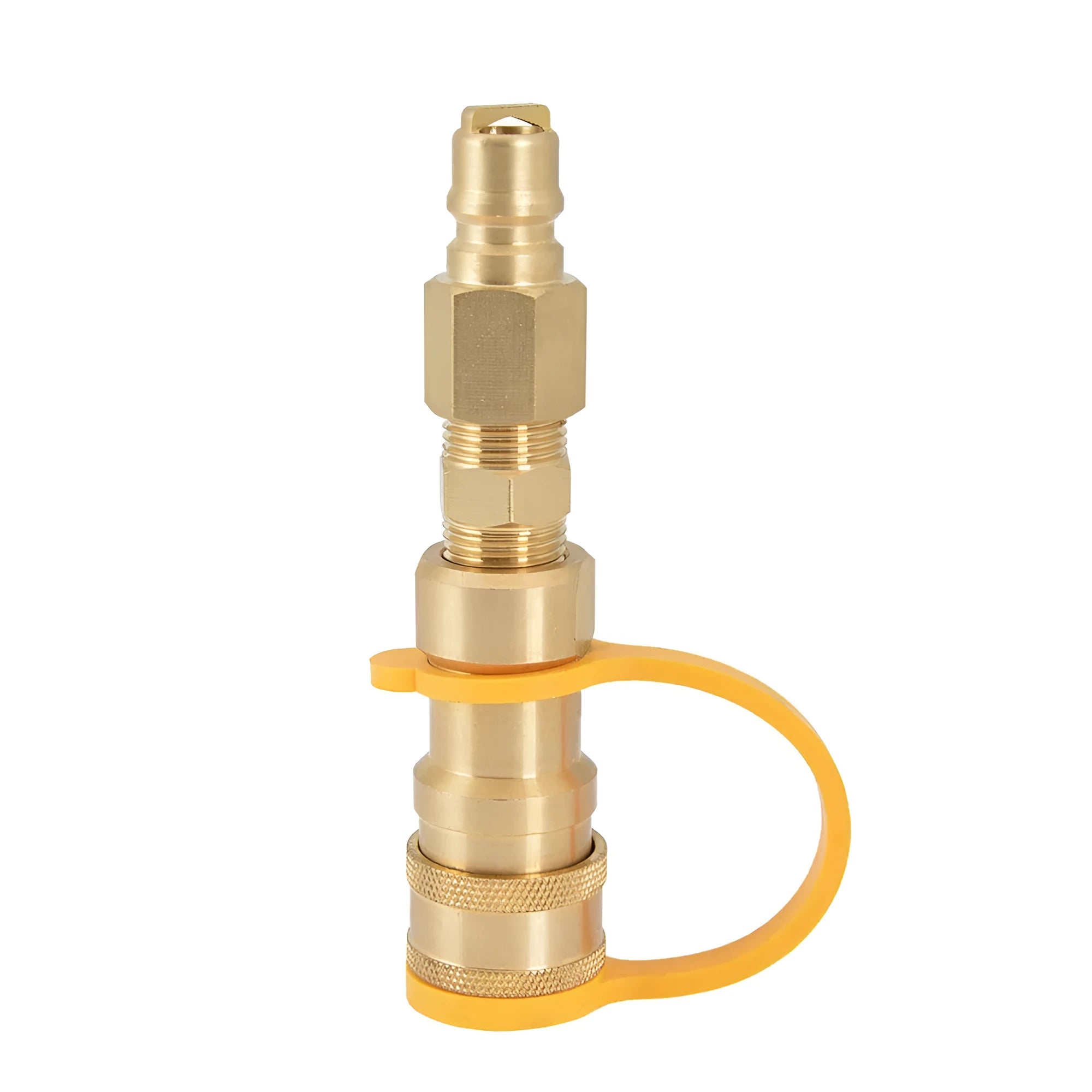 Brass gas propane conversion charging connector with 3/8 inch American standard thread