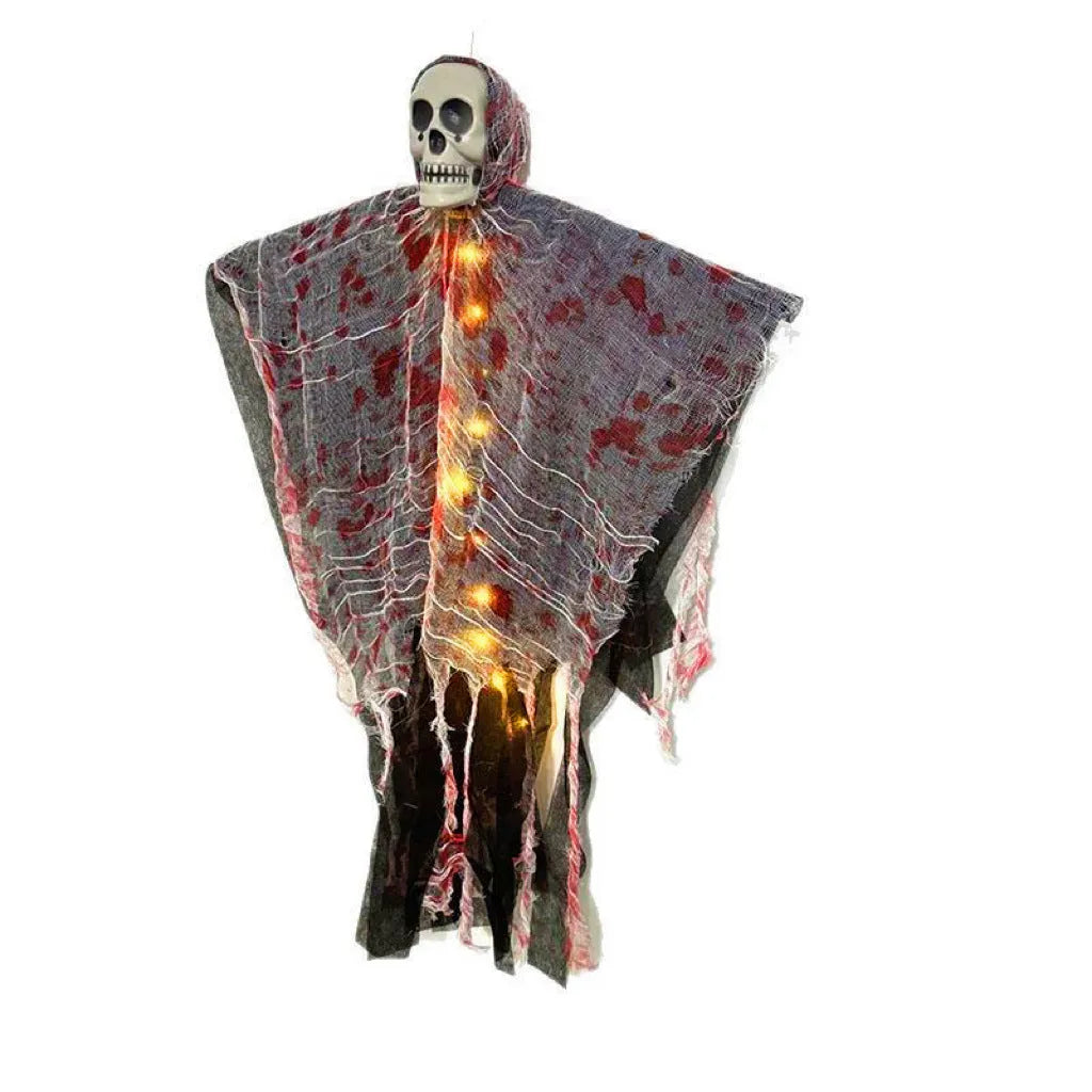 Blood-dyed luminous plastic skull hanging ghost Halloween outdoor decoration