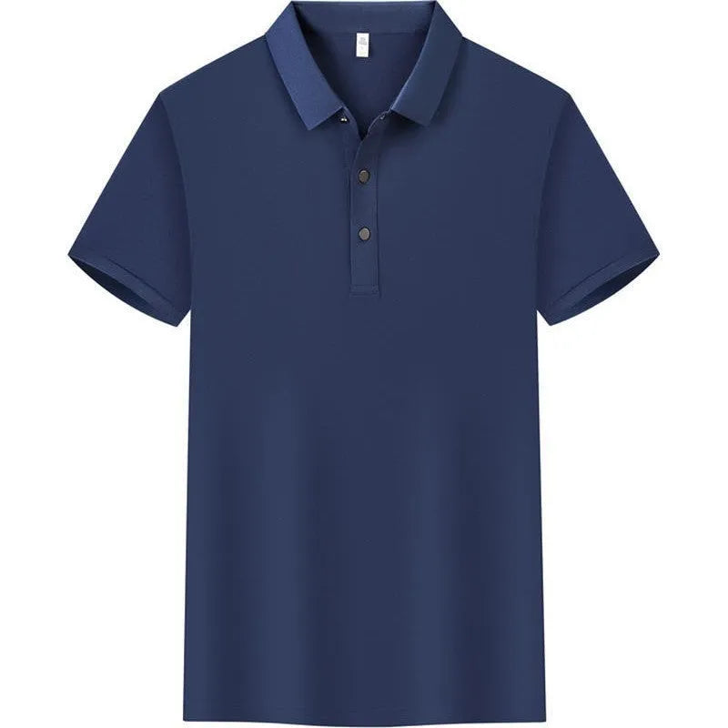 Straight cut short sleeve pearl cotton polo overalls on a hanger, shown in a colour selection.