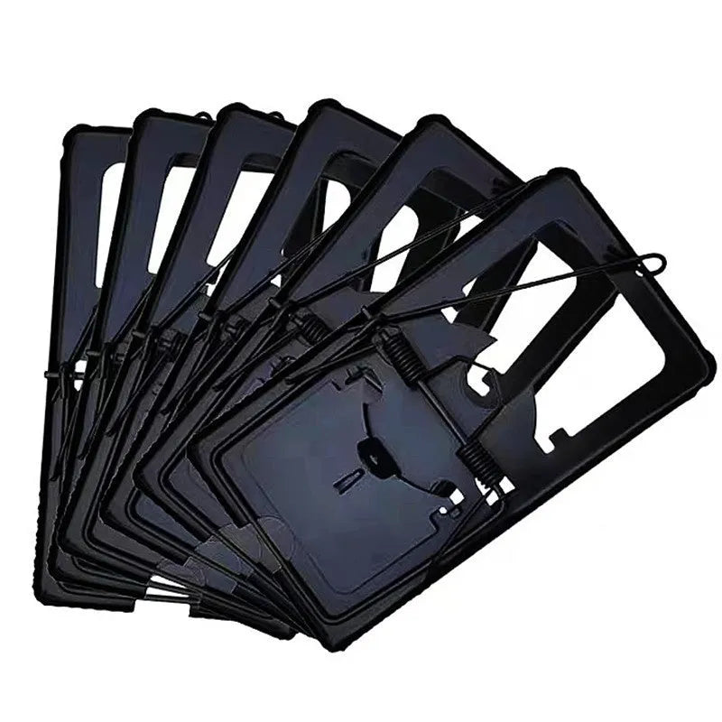 Automatic metal and plastic mouse cage trap shown in small, medium, and large sizes.