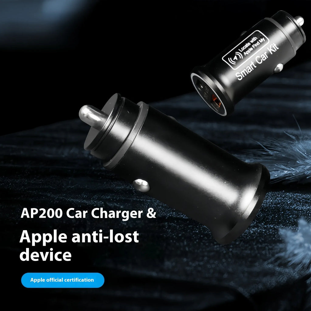 Black ABS plastic GPS car charger locator for 12V socket vehicle tracking.