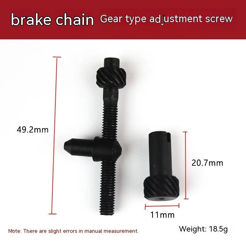 A reel of nylon thread for chainsaw chain tension adjustment mechanisms.