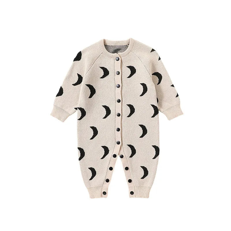 Nordic style cotton baby jumpsuit long sleeve unisex in oatmeal colour