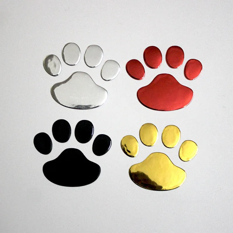 PVC car sticker with hand-shaped brush design showing dog footprint pattern in choice of colours