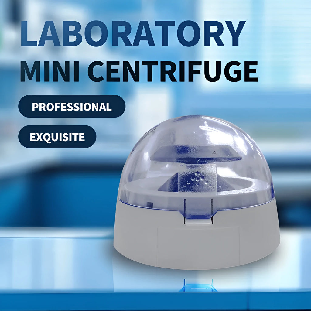 Mini laboratory centrifuge with 7000 rpm speed and compact 157mm x 170mm x 120mm dimensions