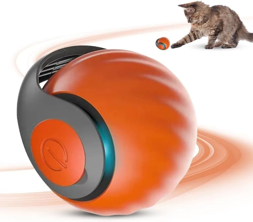 Interactive rolling ball pet toy with touch activation in blue colour